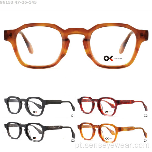 Óculos de moda quadro de óculos de armação de acetato óptico chanfro